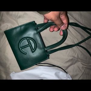 Small dark olive Telfar bag